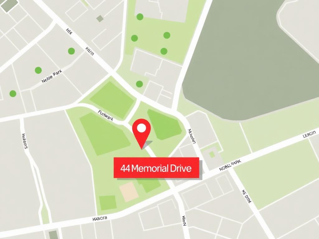 Map showing Noble Park Community Centre at 44 Memorial Drive